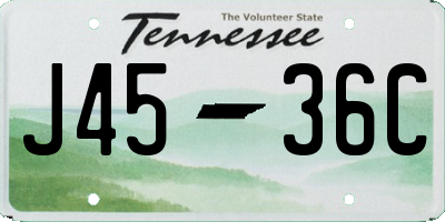 TN license plate J4536C
