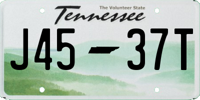 TN license plate J4537T