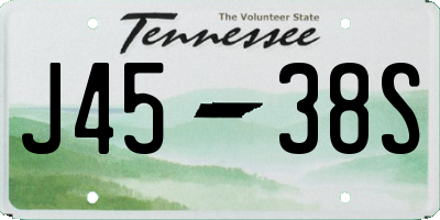 TN license plate J4538S