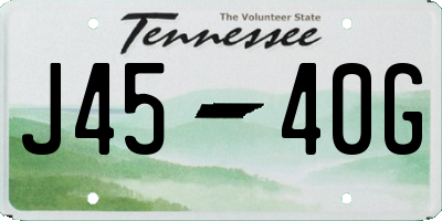 TN license plate J4540G