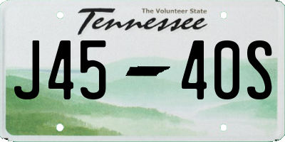 TN license plate J4540S