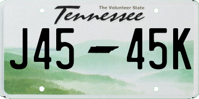 TN license plate J4545K
