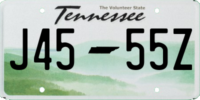 TN license plate J4555Z