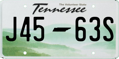 TN license plate J4563S