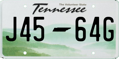 TN license plate J4564G