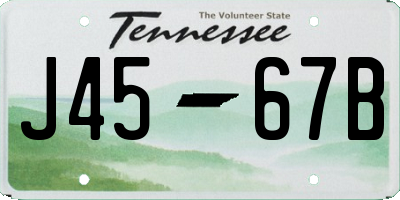 TN license plate J4567B