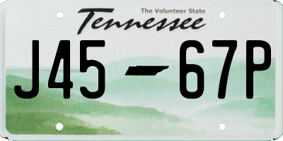 TN license plate J4567P