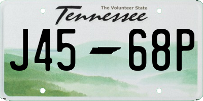 TN license plate J4568P
