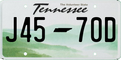 TN license plate J4570D