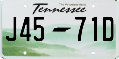 TN license plate J4571D