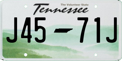 TN license plate J4571J