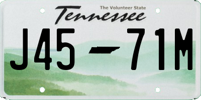 TN license plate J4571M