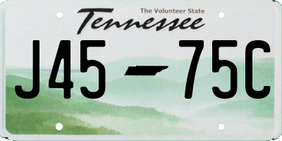 TN license plate J4575C