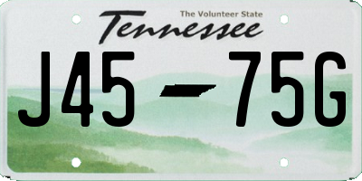 TN license plate J4575G