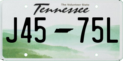 TN license plate J4575L