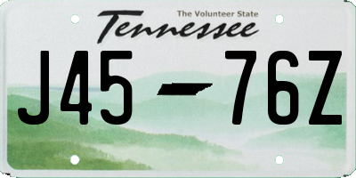 TN license plate J4576Z