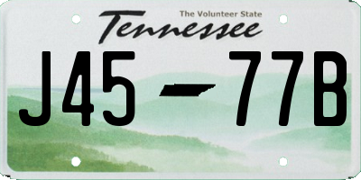 TN license plate J4577B