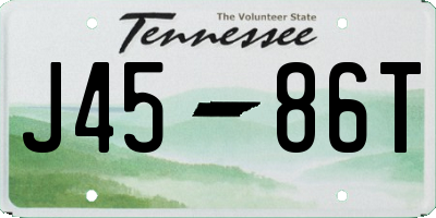 TN license plate J4586T