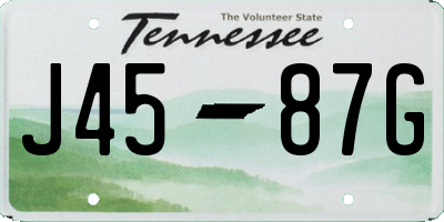 TN license plate J4587G
