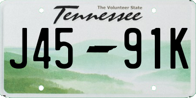 TN license plate J4591K