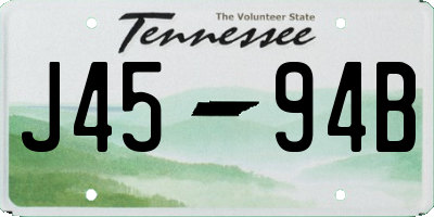 TN license plate J4594B