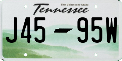 TN license plate J4595W