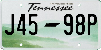 TN license plate J4598P