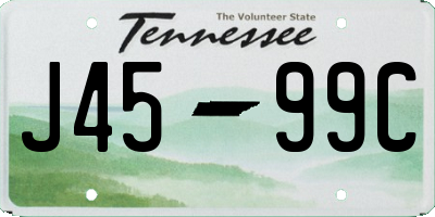 TN license plate J4599C