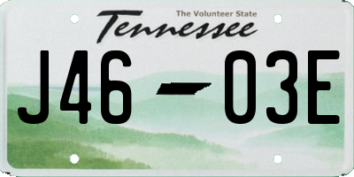 TN license plate J4603E