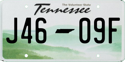 TN license plate J4609F