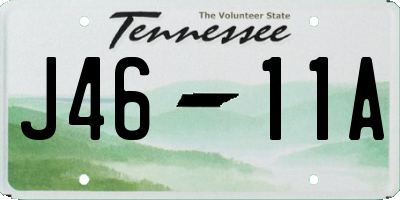 TN license plate J4611A