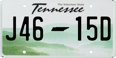 TN license plate J4615D