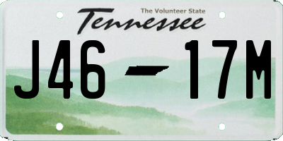 TN license plate J4617M