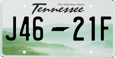 TN license plate J4621F