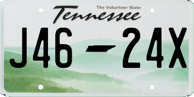 TN license plate J4624X