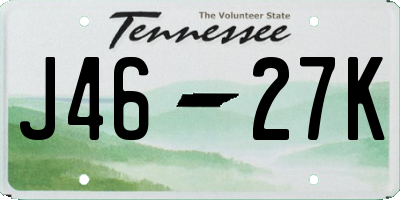 TN license plate J4627K