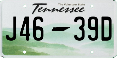 TN license plate J4639D