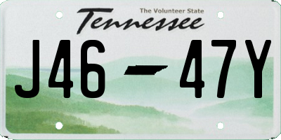 TN license plate J4647Y