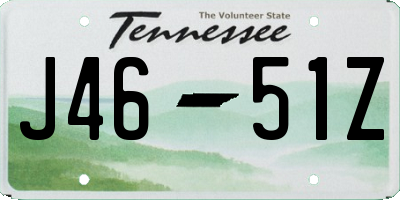 TN license plate J4651Z