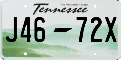 TN license plate J4672X