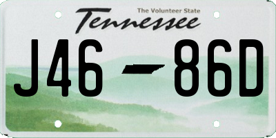 TN license plate J4686D