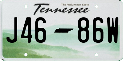 TN license plate J4686W