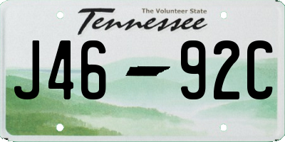 TN license plate J4692C