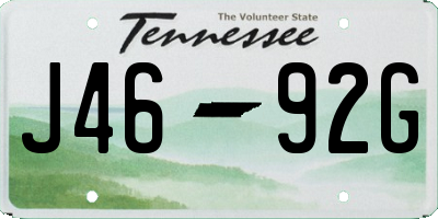 TN license plate J4692G