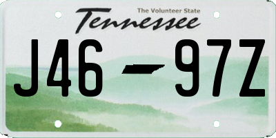 TN license plate J4697Z