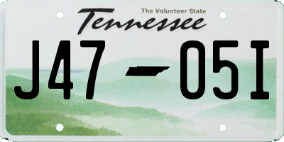 TN license plate J4705I