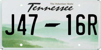 TN license plate J4716R