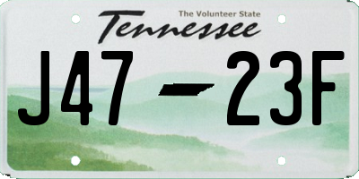 TN license plate J4723F