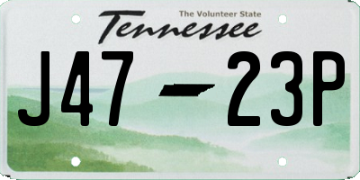 TN license plate J4723P