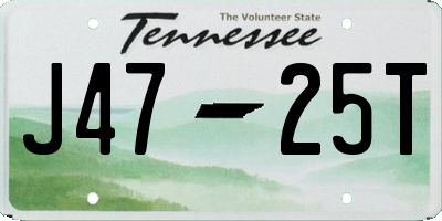 TN license plate J4725T